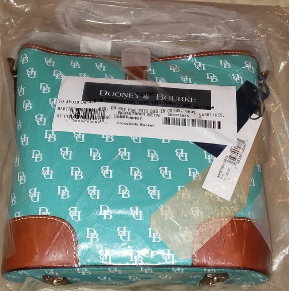 NWT Dooney and Bourke "Gretta" Crossbody Bucket Bag Color Sea Foam - Picture 3 of 12